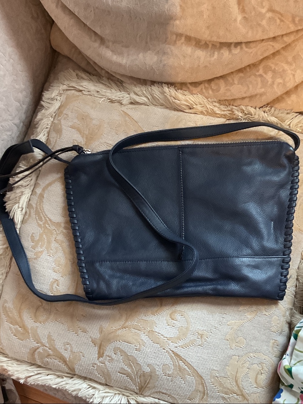 Clarks Navy Blue Leather Crossbody Shoulder Bag